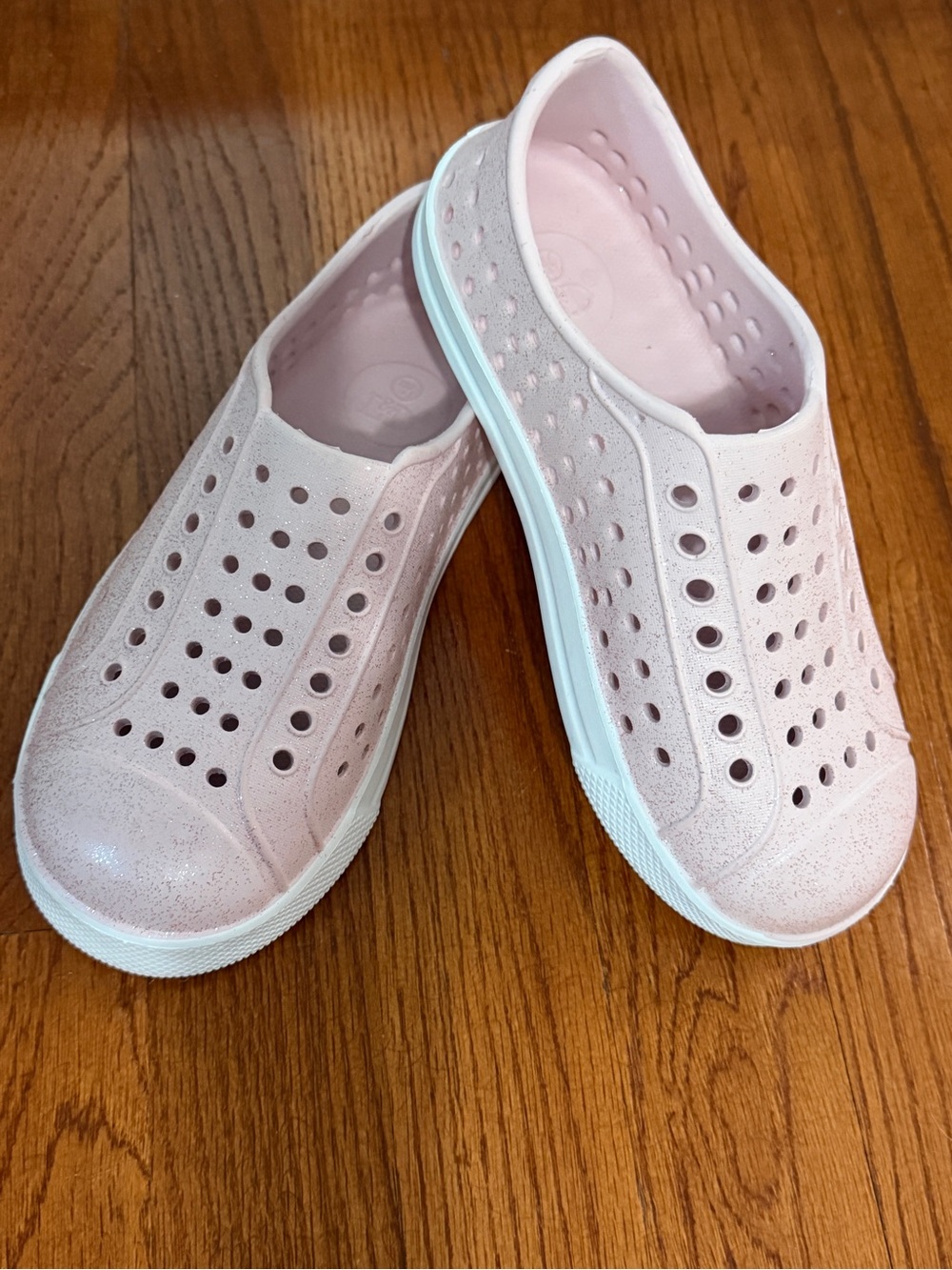 Lily & Dan light Pink Glitter Slip-On Water Summer Shoes Girls Size 13/1 Beach